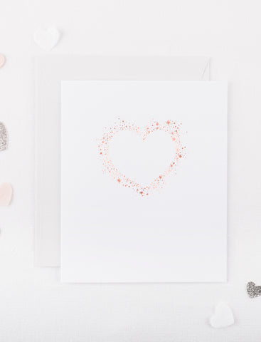 Handprinted Heart Sparkle Card