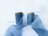 Kirsty Gadd Textiles Hand dyed Cobalt Blue Silk Ribbon