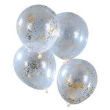 Gold Star Glitter Filled Balloons -5 Pack- Christmas Decorations, Festive Decor, Holiday Decoration, NYE Party, Birthday Party Anniversary