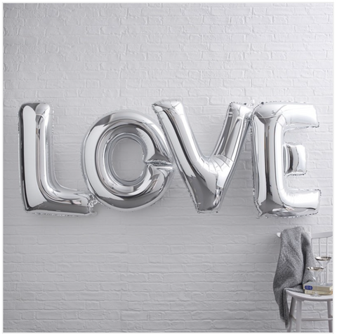 Silver Love Balloon Bunting