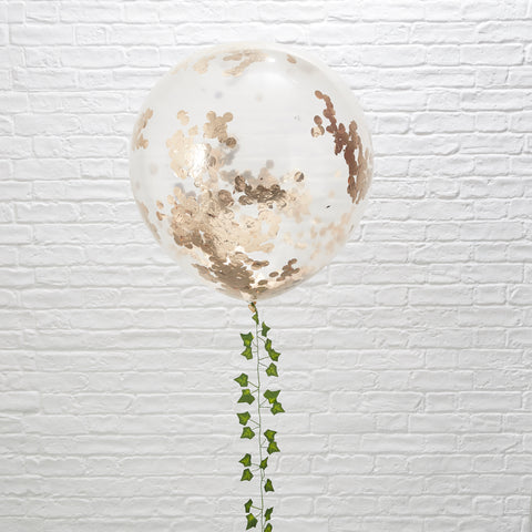 Large Rose Gold Confetti Filled Balloons - 3 Pack