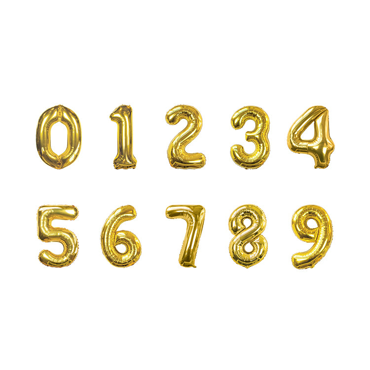 Giant Gold Foil Number Balloon Bunting - NO HELIUM Needed