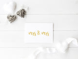 Kirsty Gadd Textiles Hand Printed mrs & mrs foil Wedding Card 