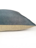 Blue-Grey Silk & Natural Linen Luxurious Handmade Square Cushion - Various Sizes LIMITED EDITION
