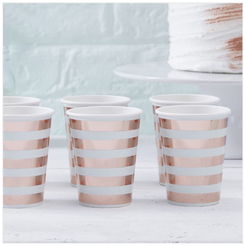 Kirsty Gadd Textiles Hello World Rose Gold Mint Baby Shower Cups