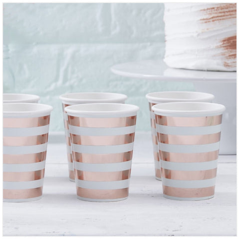 Mint & Rose Gold Paper Cups - Hello World - Baby Shower