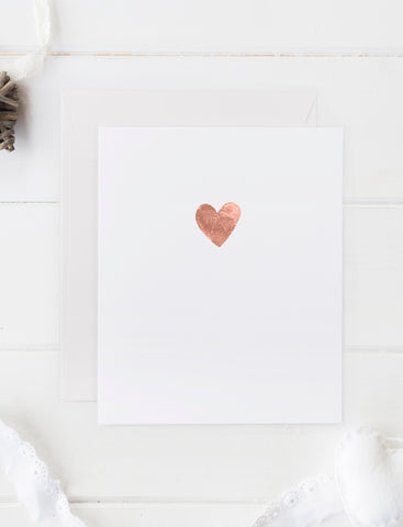 Handprinted Foil Heart Card