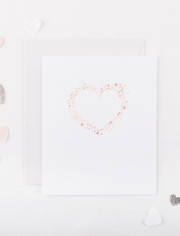 Hand Foiled Heart and Star Card