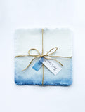 Cobalt Blue Ombre Linen Cocktail Napkin Kirsty Gadd Textiles