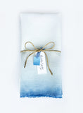 Cobalt Blue Ombre Linen Napkin Kirsty Gadd Textiles