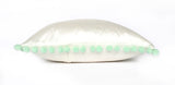 Kirsty Gadd Textiles - Mint Green Bobble Pom Pom Handmade Silk Dupion Cushion 