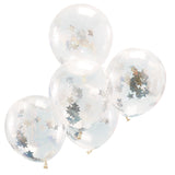 CLEARANCE: Holographic Star Confetti Balloons - 5 Pack