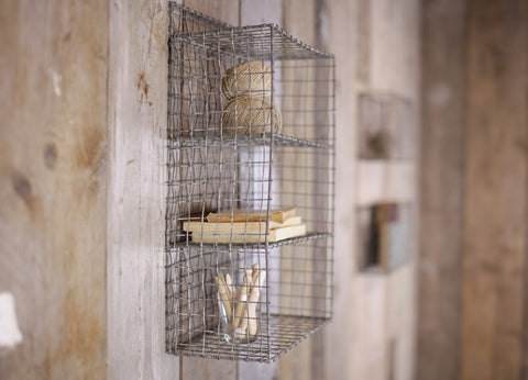 Small Wall Shelf or Table Top Shelving Unit - Distressed Grey