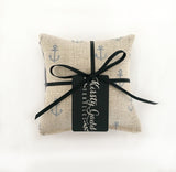Cotswold Lavender Pillows - Anchor Print & Grey & Ivory Silk