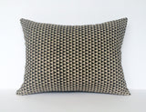 Linen Black Triangle Print Cotswold Cushion - Front