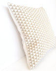 Kirsty Gadd Textiles - White Triangle Geometric Hand Made Screen Printed Pillow