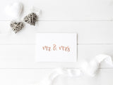 Kirsty Gadd Textiles Handprinted foil Wedding Card Rose Gold