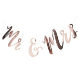 Mr and Mrs rose gold banner