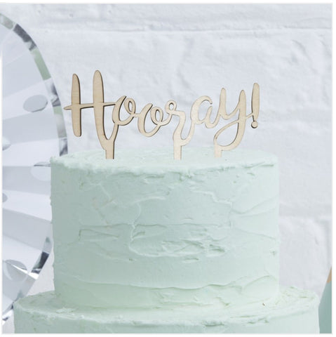 CLEARANCE: Hooray Wooden Cake Topper