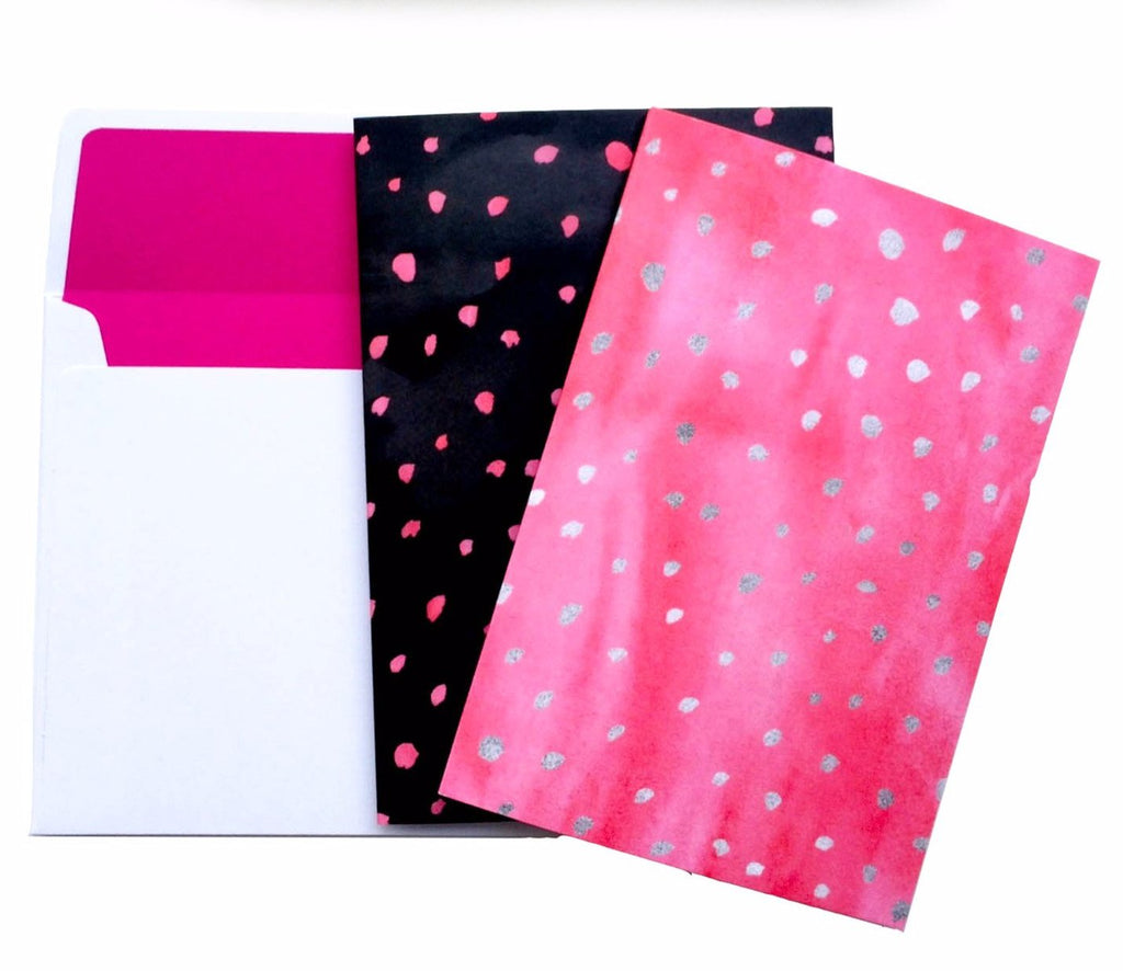 Pink Polka Dot Note Cards