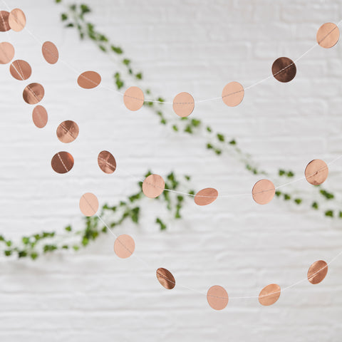 Rose Gold Foil Circle Garland- 5m