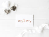 Kirsty Gadd Textiles Hand Printed mrs & mrs foil Wedding Card 