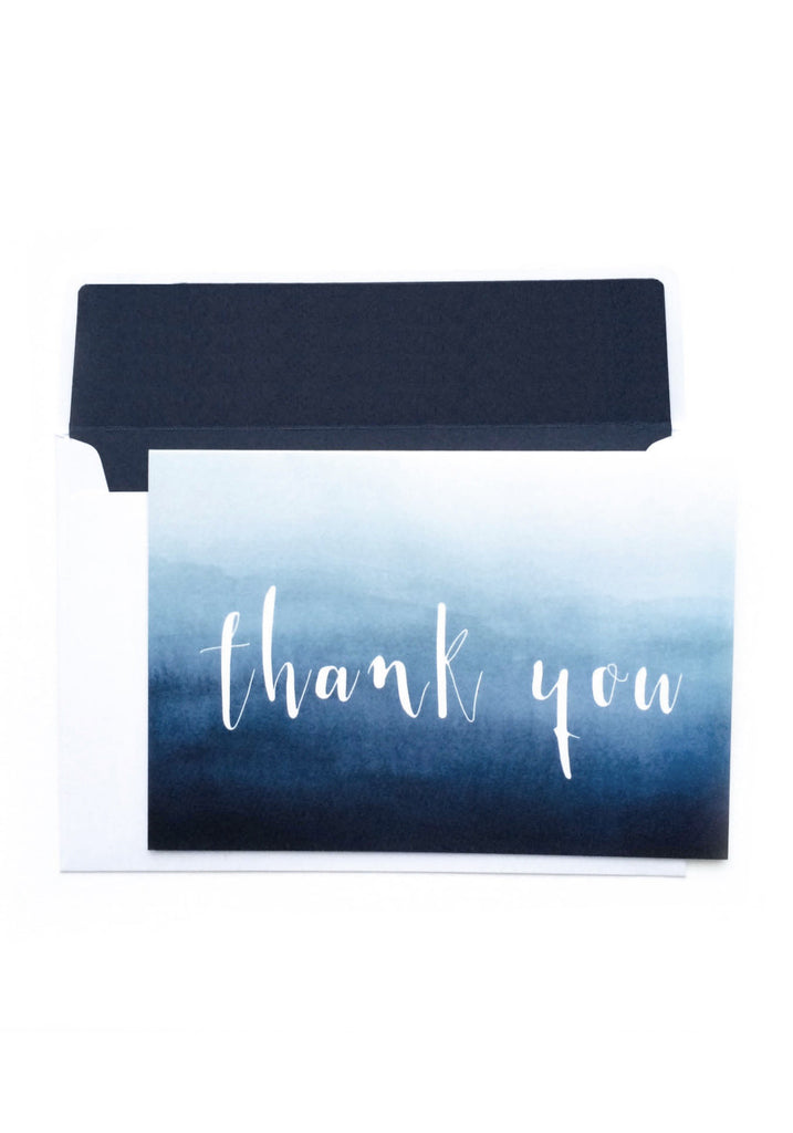 Blue Ombre Thank you Card