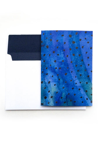 Blue & Black Polka Dot Notelet