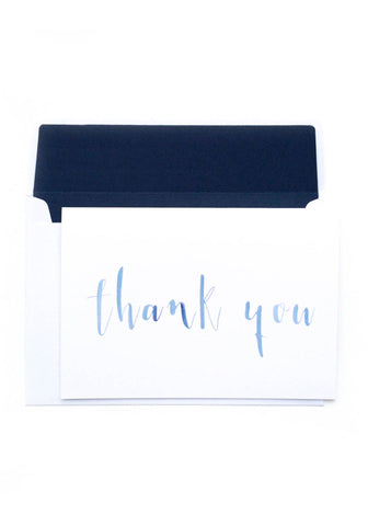 Thank You Card - Blue Watercolour