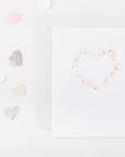 Kirsty Gadd Textiles- Handprinted foil card, gold, silver, rose gold, heart valentine stars. Engagement, wedding anniversary. Cotswolds