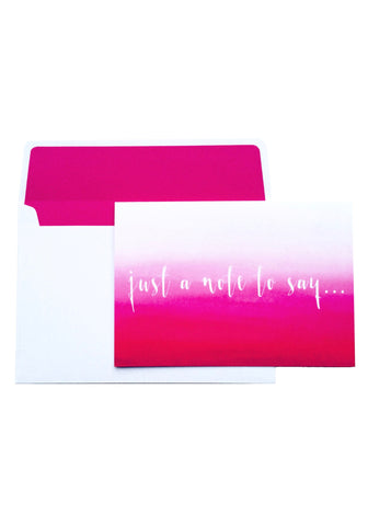 Just A Note To Say... Hot Pink Ombre Notelet