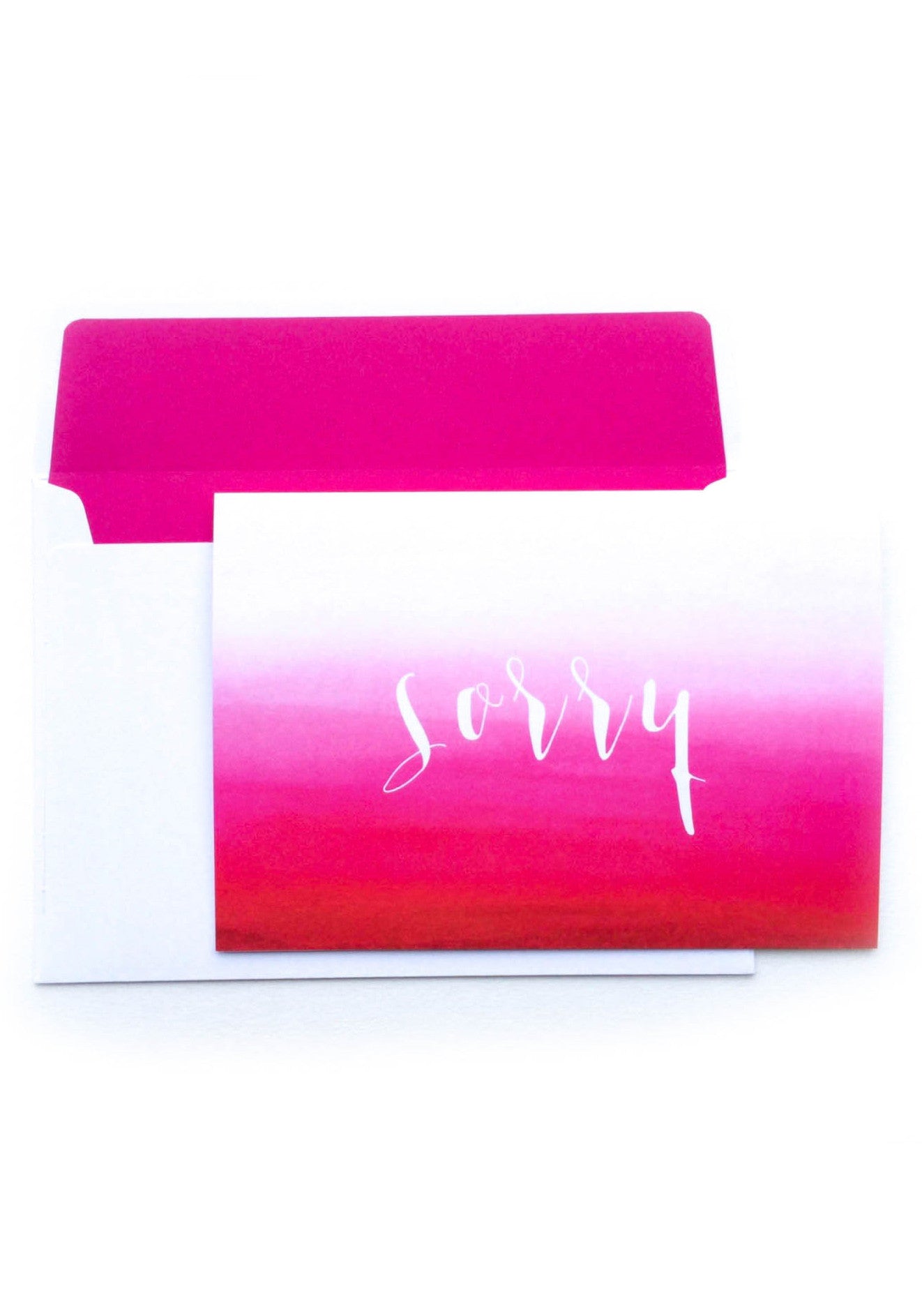 Kirsty Gadd Textiles- Hot Pink Ombre Sorry Card