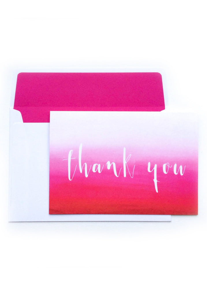 Hot Pink Ombre Thank You Card