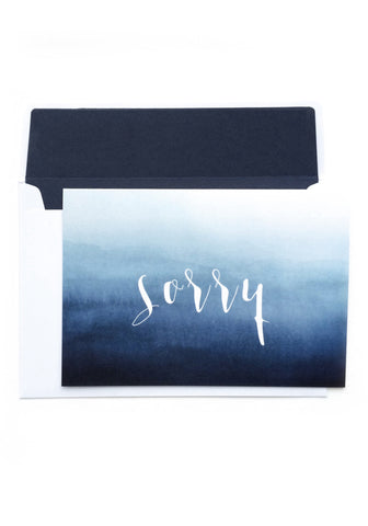 Sorry Card - Blue Ombre