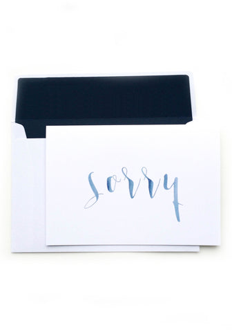 Sorry Card - Blue Watercolour