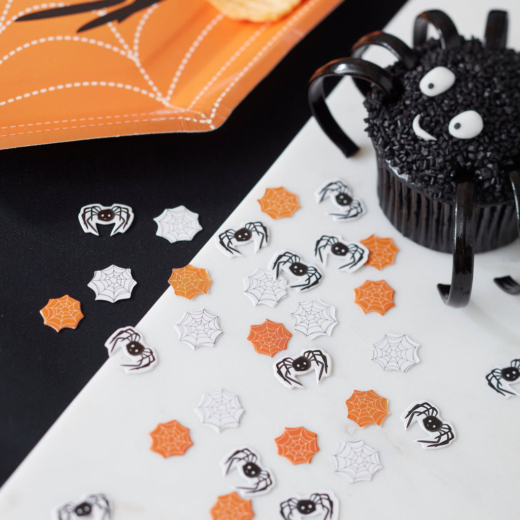 Spooky Halloween Spider And Web Confetti - Spooky SpiderSelfie Photos	Photo Booth Wedding	Halloween Prop	Halloween Party	Party Ware Decor	Party Decoration	Scary Prop	Spider Halloween	Halloween Decoration	Spider Decoration	Spider Table	Halloween Table	Drink table decor