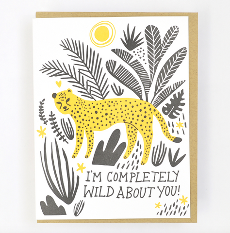 Completely Wild About You Letterpress Card