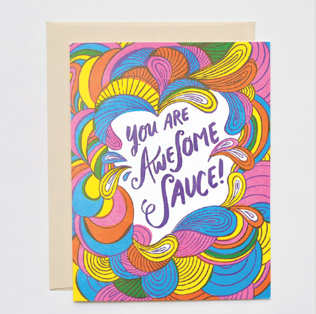 You're Awesome Sauce Letterpress Card