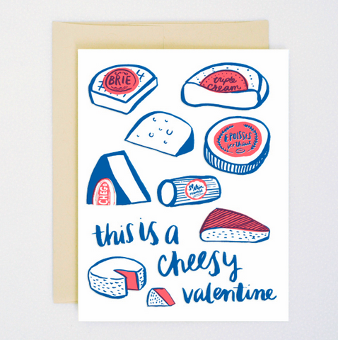 This is a Cheesy Valentine Letterpress Card