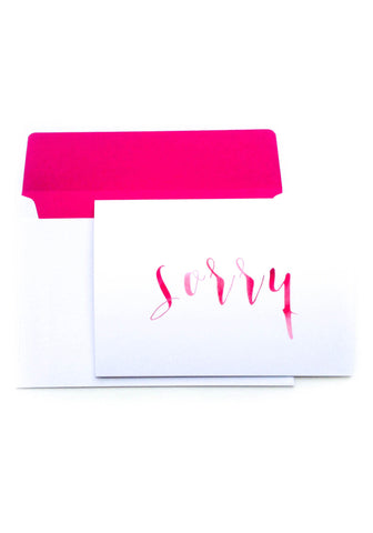 Sorry Card - Pink Watercolour