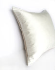Ivory Silk & Natural Linen Handmade Square Cushion - Various Sizes