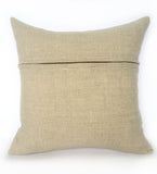 Ivory Silk & Natural Linen Handmade Square Cushion - Various Sizes