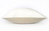 Ivory Silk & Natural Linen Handmade Square Cushion - Various Sizes