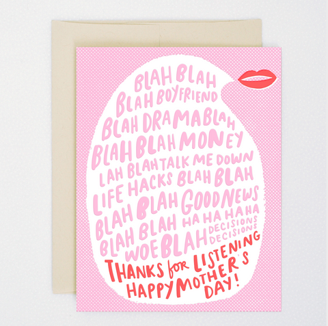 Thanks For Listening Mum - Mother's Day Card