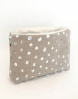 Kirsty Gadd Textiles - Handprinted foiled zip pouches with silk lining