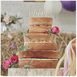 Wooden Mr & Mrs Cake Topper - Boho Kirsty Gadd Textiles Cirencester Cotswolds