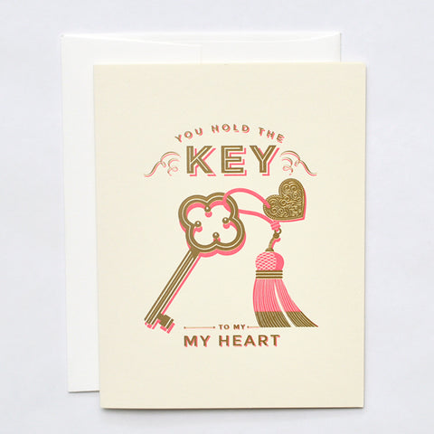 You Hold the Key to My Heart Letterpress Card